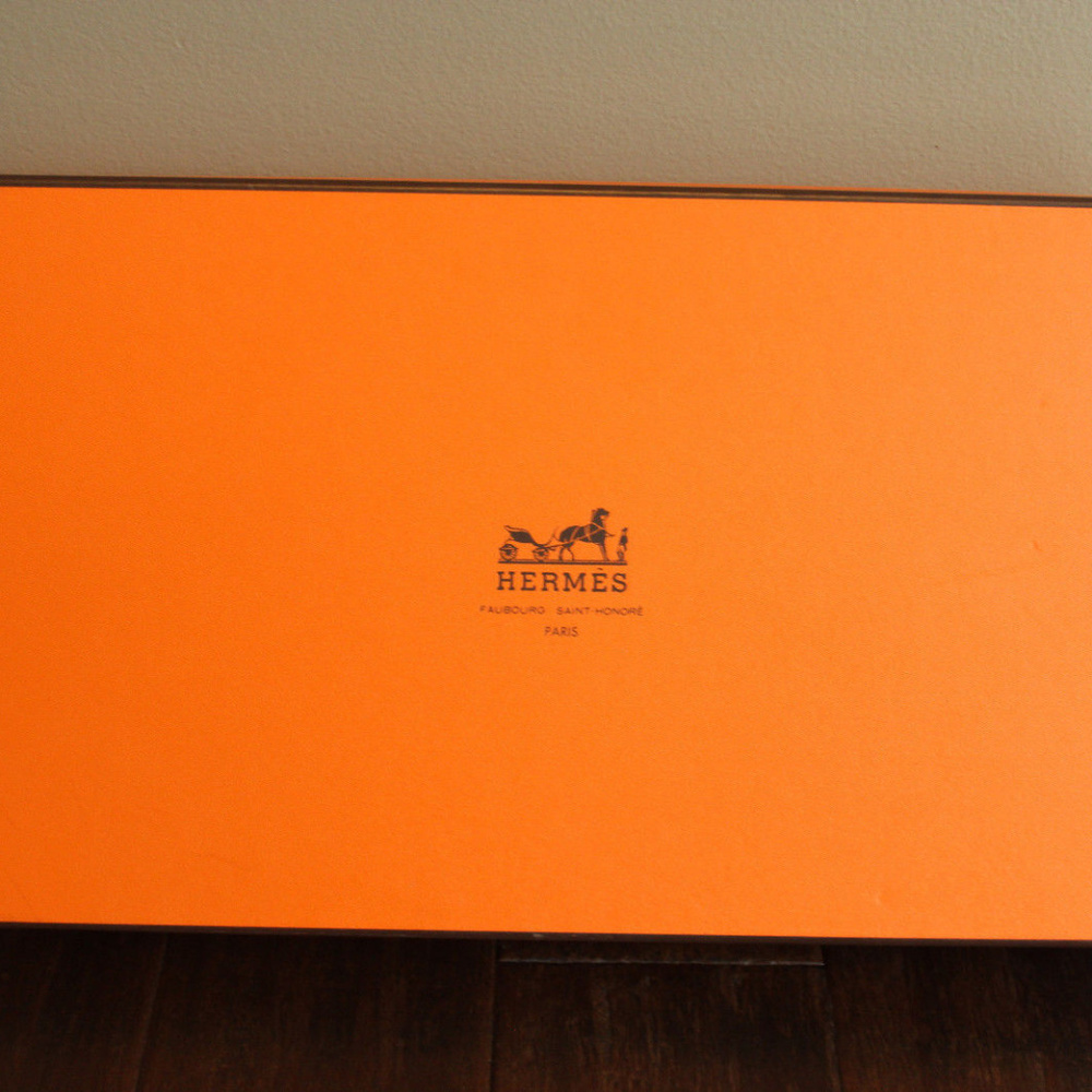 Hermes Orange Empty Rectangle Box Used 13.5x8